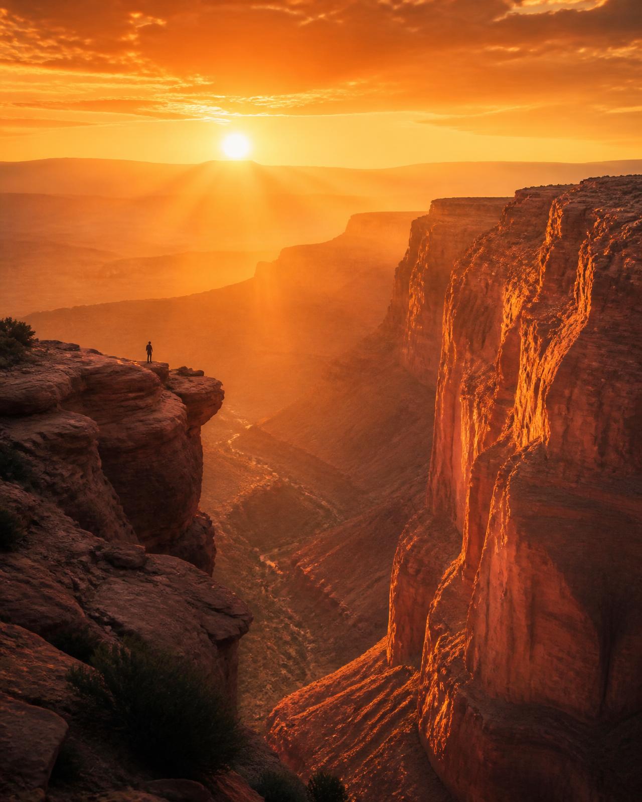 Desert canyon at sunrise